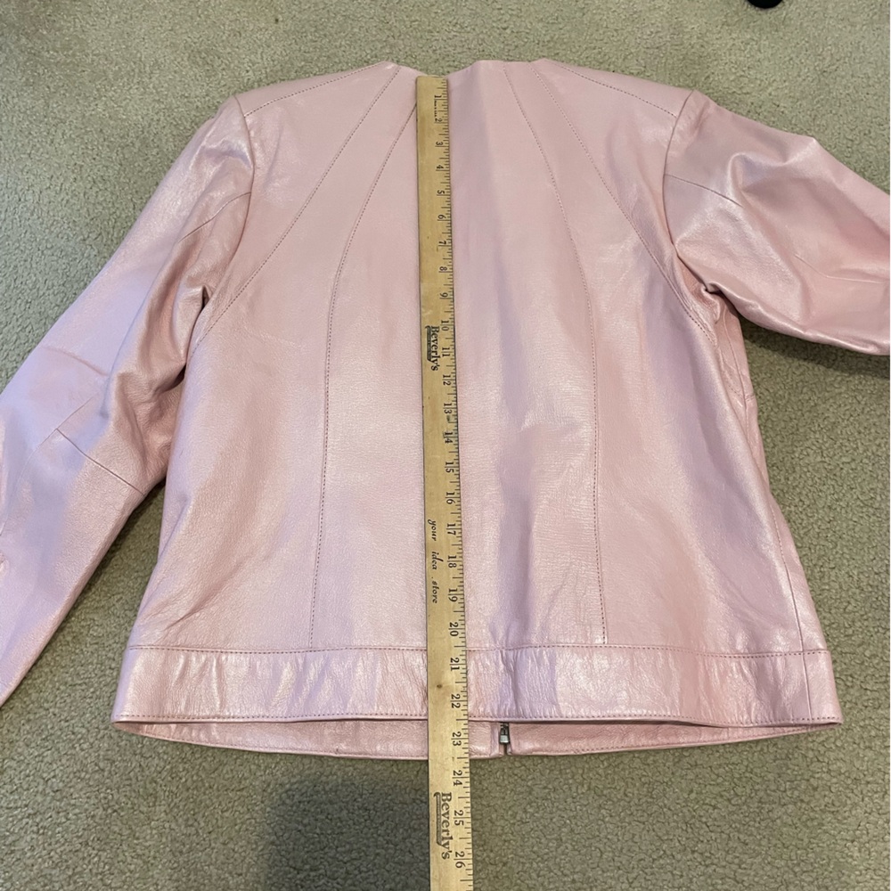 Dialogue Pink Leather Jacket - Picture 2 of 13